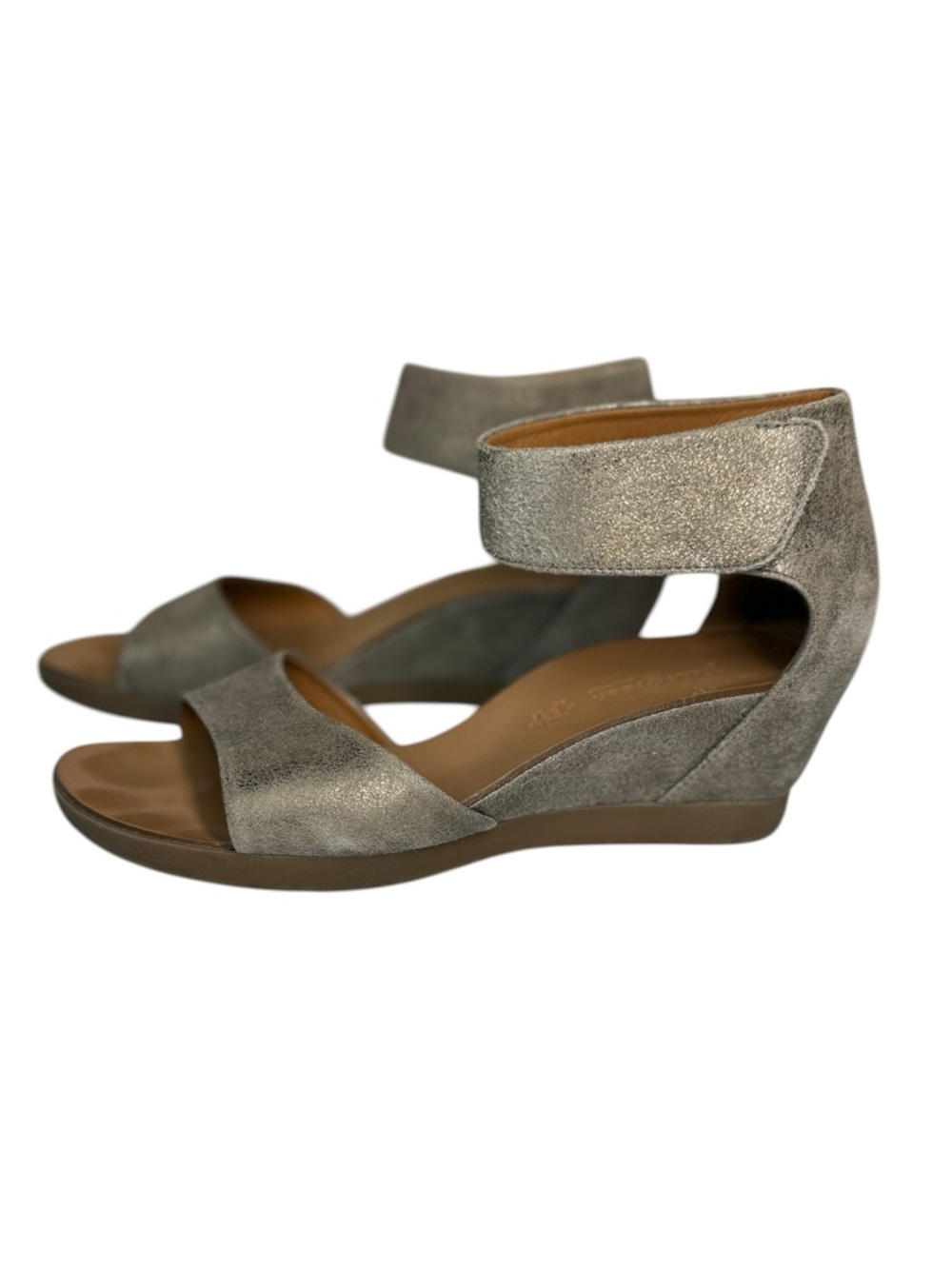 Paul Green Metallic Silver Wedge Sandals